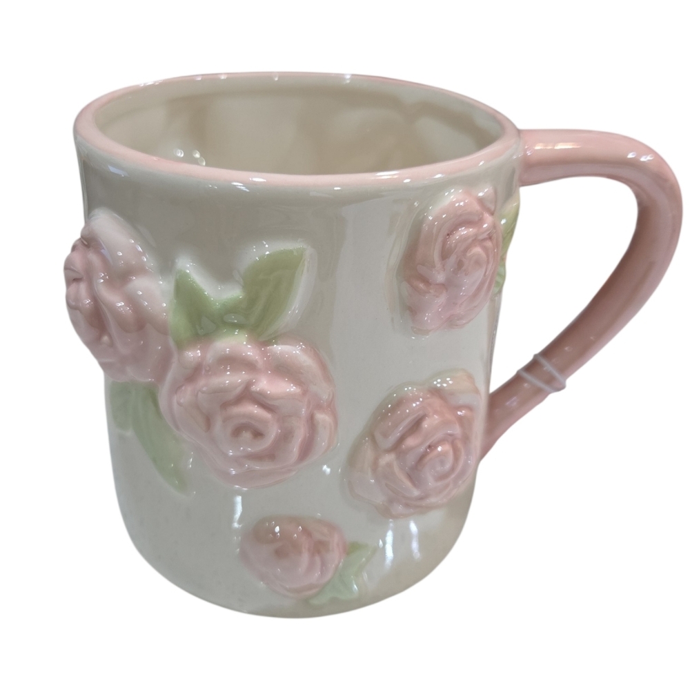 🌸▪️Petal & Pearl ▪️Floral Pink Ceramic Mug